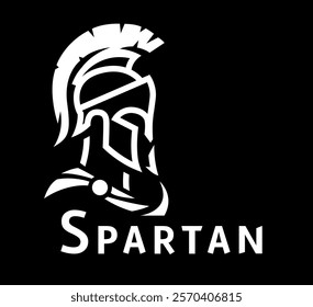 Spartan warrior on a dark background. Vector illustration.