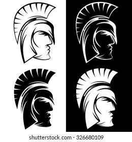 spartan warrior set vector design template
