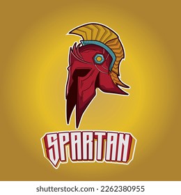 Spartan Warrior Soldier Helmet Vector Illustration
