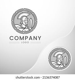 Spartan Warrior with sword logo