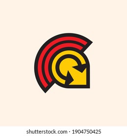 Spartan warrior symbol, emblem. Spartan helmet logo,  
Spartan Greek gladiator helmet logo