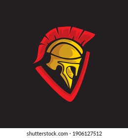 Spartan warrior symbol, emblem. Spartan helmet logo,  
Spartan Greek gladiator helmet logo