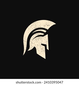 Símbolo espartano de guerrero, emblema. Logotipo del casco espartano, logotipo del casco del gladiador griego espartano
