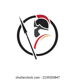 Spartan warrior symbol helmet, coat of arms