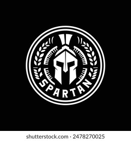 Spartan Warrior Symbol Helmet Logo Design, Emblem. Spartan Helmet Logo. Vector Illustration of Spartan Helmet, Spartan Greek Gladiator Having Ornaments.