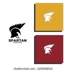 Spartan warrior symbol shield and helmet, coat of arms. Spartan helmet logo, vector illustration of spartan shield and helmet, Spartan Roman Helmet Armor Warrior logo design inspiration