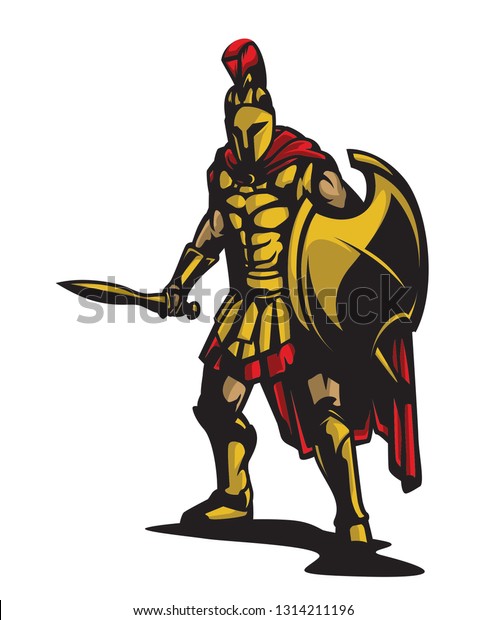 Spartan Warrior Vector Stock Vector Royalty Free 1314211196