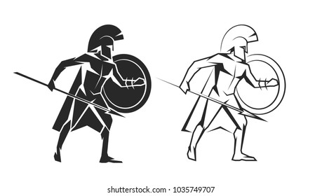Spartan warrior vector illustration.