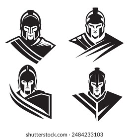 Spartan warrior Vector silhouette illustration .