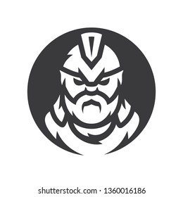 Spartan warrior Vector silhouette sign.