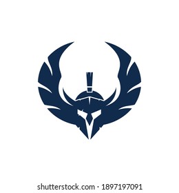Spartanischer Krieger mit Flügeln, Vektorlogo-Design. Design des Logos von Warrior Ritter.