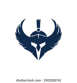 Spartanischer Krieger mit Flügeln, Vektorlogo-Design. Design des Logos von Warrior Ritter.	