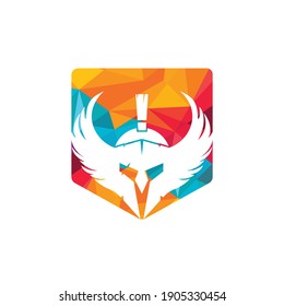 Spartan warrior with wings vector logo design. Warrior knight logo concept design.	