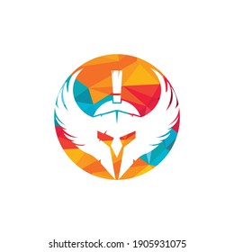 Spartanischer Krieger mit Flügeln, Vektorlogo-Design. Design des Logos von Warrior Ritter.	