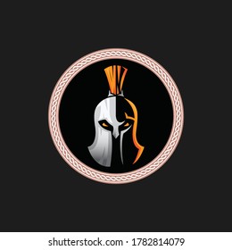 Spartan Warriors Helmet Logo Design For Company/Sport Team. Spartan Warrior Illustration.