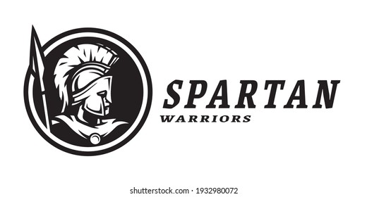 Spartan warriors. Sport logo, emblem.