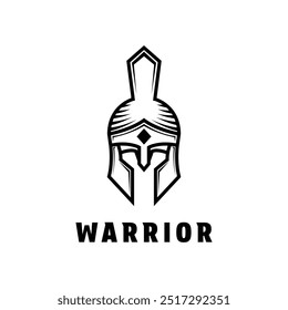spartan warriro helmet logo design concept vintage