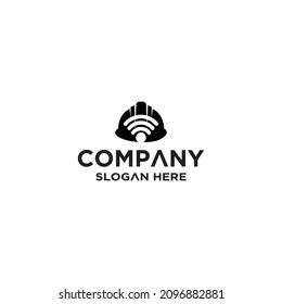 Spartan and wifi logo combination simple vector