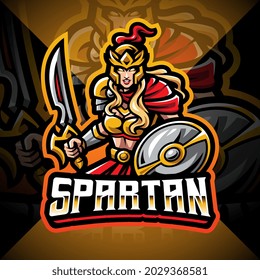 Spartan women esport mascot logo svg