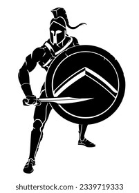 Spartans Defensive Stance, Medieval Battle Silhouette
