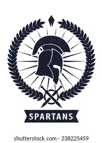 Spartans Emblem scratched vector illustration, eps10, easy to edit