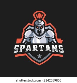Spartans vector mascot logo design with modern illustration concept style for badge, emblem, e sport logo and tshirt printing.