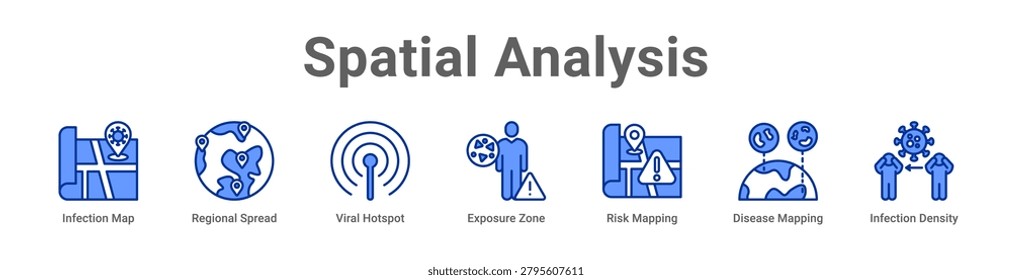 Spatial Analysis icon banner and collection
