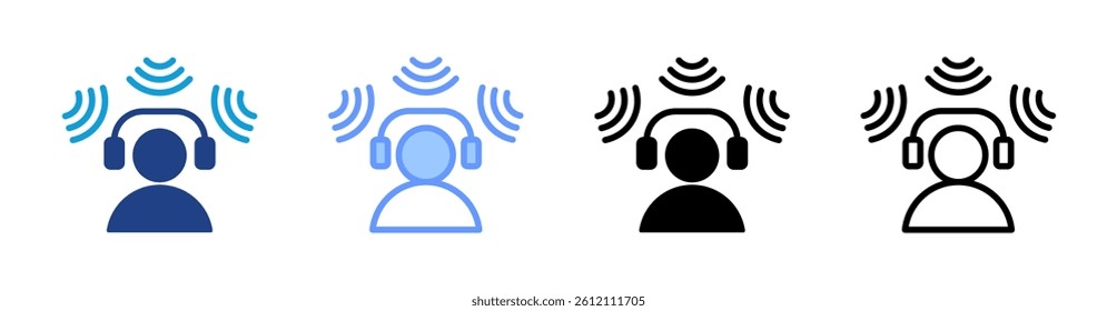 Spatial Audio icon set multiple style collection