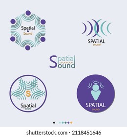 Spatial Audio And Sound  With New Technology Logo - Vector