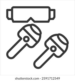 Spatial Comp Device Outline Icon Vector Illustration