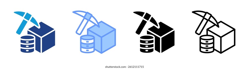 Spatial Data Mining icon set multiple style collection