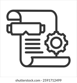 Spatial Indexing Outline Icon Vector Illustration