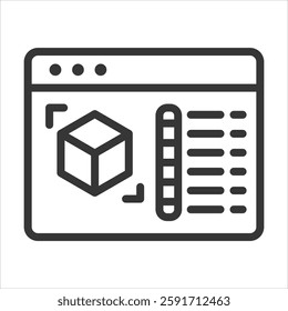 Spatial Interpolation Outline Icon Vector Illustration