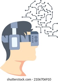 Spatial learning Vector Color Icon Design, Metaverse Symbol, Persistent Virtual environment Sign, Internet functions In futurism Stock Illustration, Visual thinking Concept, 