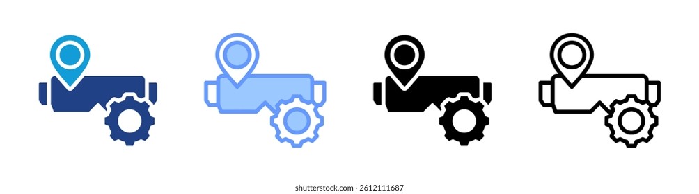 Spatial Mapping Engine icon set multiple style collection