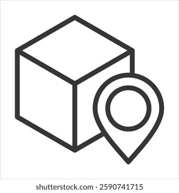 Spatial Mapping Outline Icon Vector Illustration