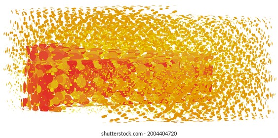 Spatter. Abstract splashes of tangerine color and red on white background. Vector graphic image