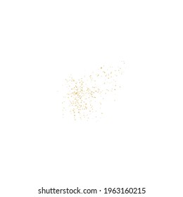 Spatter of gold, gold brushstroke, gold foil, gold texture. Vector isolated.