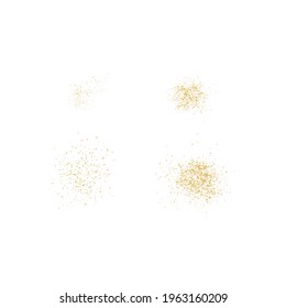 Spatter of gold set, gold brushstroke, gold foil, gold texture. Vector isolated.