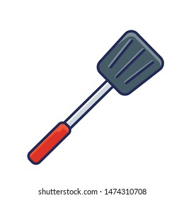 Spatula barbecue filled line icon logo design