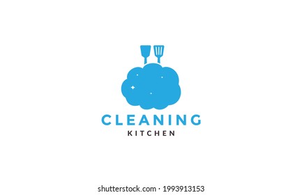 espátula con logotipo de espuma azul vectores diseño de ilustración de icono