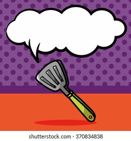 Spatula color doodle, speech bubble
