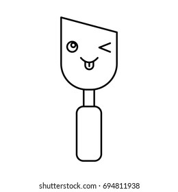 spatula of construction kawaii character