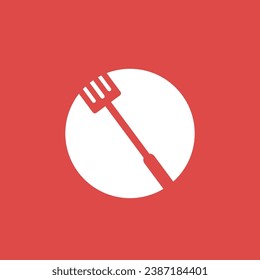 spatula cooking flat circle modern simple minimalist logo design vector icon illustration