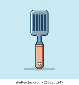 Spatula Cooking Tool Cartoon Icon Illustration. Cooking tool Icon Concept Isolated Premium Vector. Flat Cartoon Style