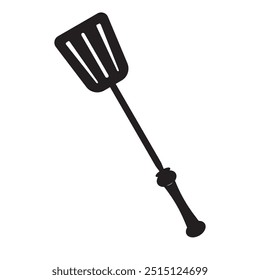 Spatula for cooking vector. Black icon isolated on white background.