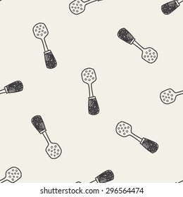 spatula doodle seamless pattern background