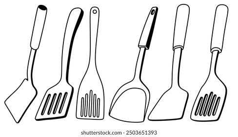 spatula drawing doodle. vector illustration