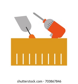 spatula and drill tools isolated icon