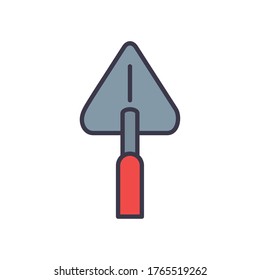 estilo de relleno de espátula diseño de icono de construcción taller de mantenimiento de trabajo reparación de progreso trabajo y tema industrial Ilustración de vectores